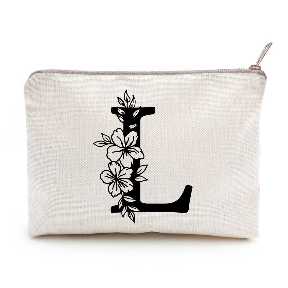 Monogram Toiletry Makeup Bag Personalized Travel Cosmetic Bag Floral Initial🖖